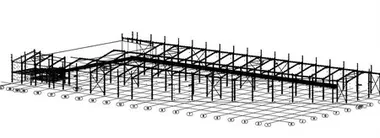 Edificio de fábrica con estructura de acero de forma irregular