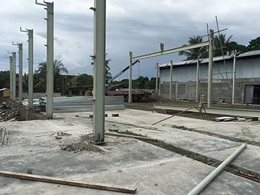 Proyecto de reforzamiento de cimentación para almacén metálico en Filipinas